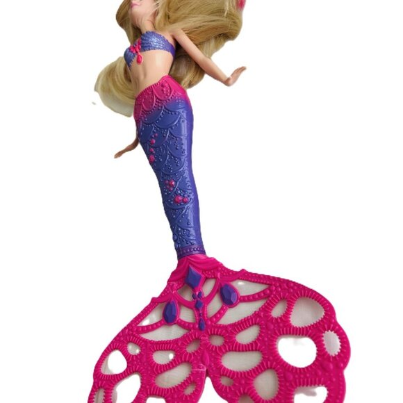 Mermaid Barbie Bubble Doll 2014 Mattel with Spinning Bubble wand Tail - Picture 2 of 6